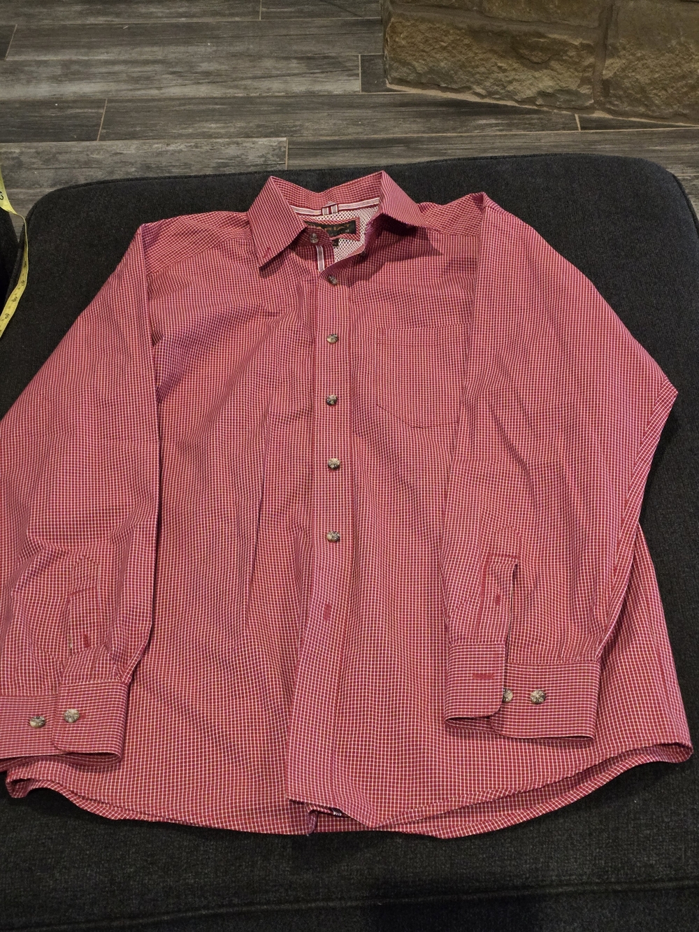Ariat Red Micro-Check Long-Sleeve Dress Shirt
